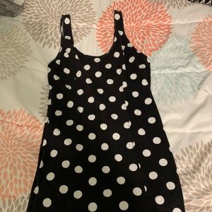 Black and white polka dot dress
